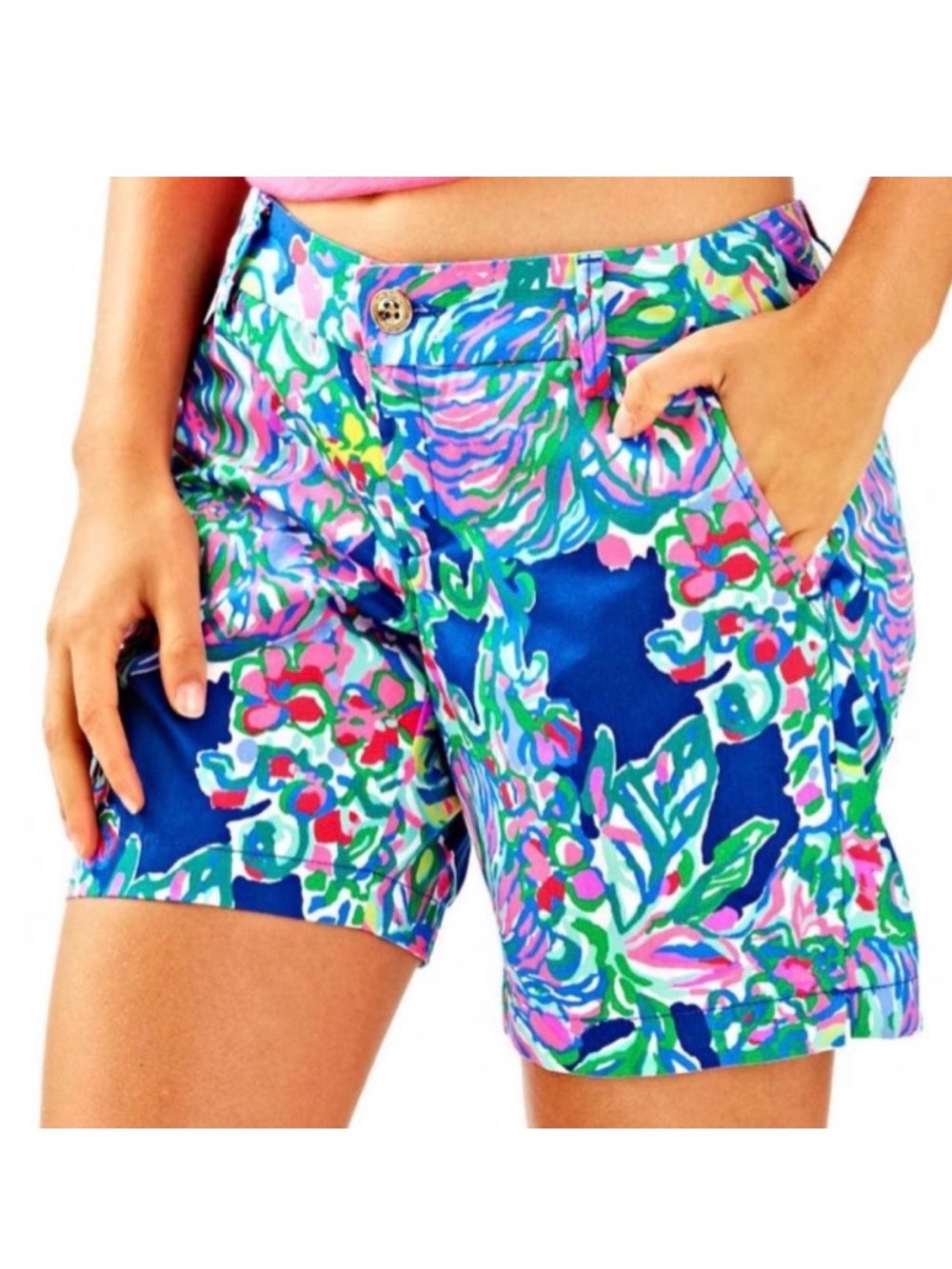 Lilly Pulitzer The Jayne Indigo Exotic Escapade Shorts size 12